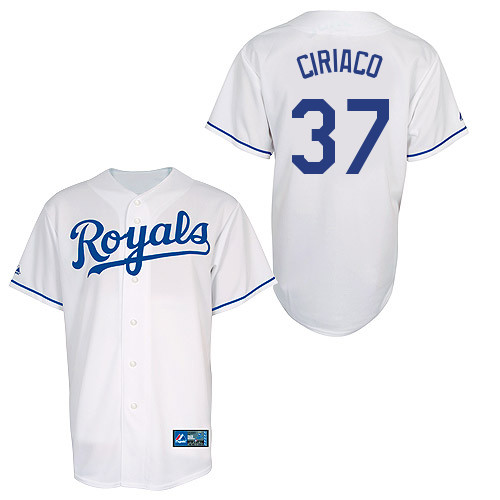 Pedro Ciriaco #37 Youth Baseball Jersey-Kansas City Royals Authentic Home White Cool Base MLB Jersey